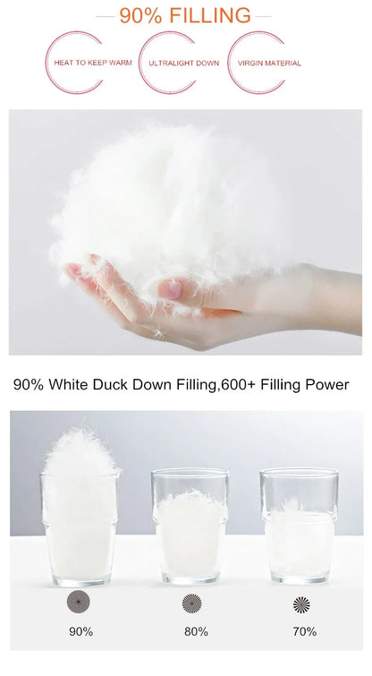 Down Jacket Men's 2024 New 90% White Duck Down Super Light Down Jacket Men's Lightweight Thermal Coat Hooded Feather Coat