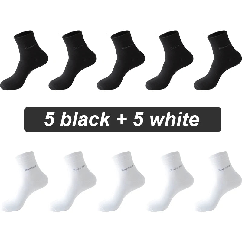 Bamboo Fiber Socks Men Casual Business - Anti Bacterial Breathable Knit Ankle Socks