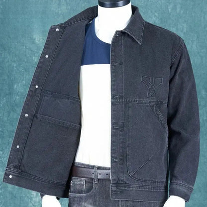 Autumn and Winter 2026 Retro Denim Jacket Men's Korean Slim Trend Handsome Multi-pocket Brand Man Luxury Tooling Jacket Men