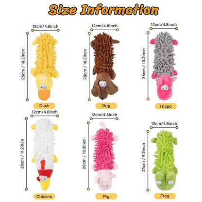 Cute Cartoon Animal Plush Pet Toy Squeaky Durable Chew Resistant Puppy Molar Interactive Play Toys Boredom Relief Dog Chewing