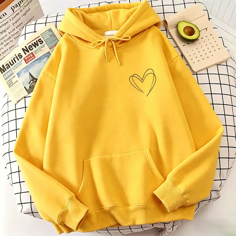 Fashion Women love heart Print Hoodies Spring Autumn Winter Casual Hoodies Sweatshirts Tops Hoodie Sweatshirt
