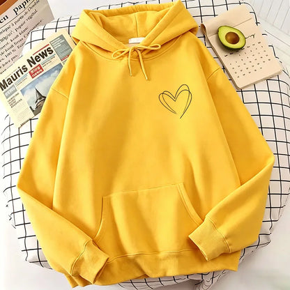 Fashion Women love heart Print Hoodies Spring Autumn Winter Casual Hoodies Sweatshirts Tops Hoodie Sweatshirt