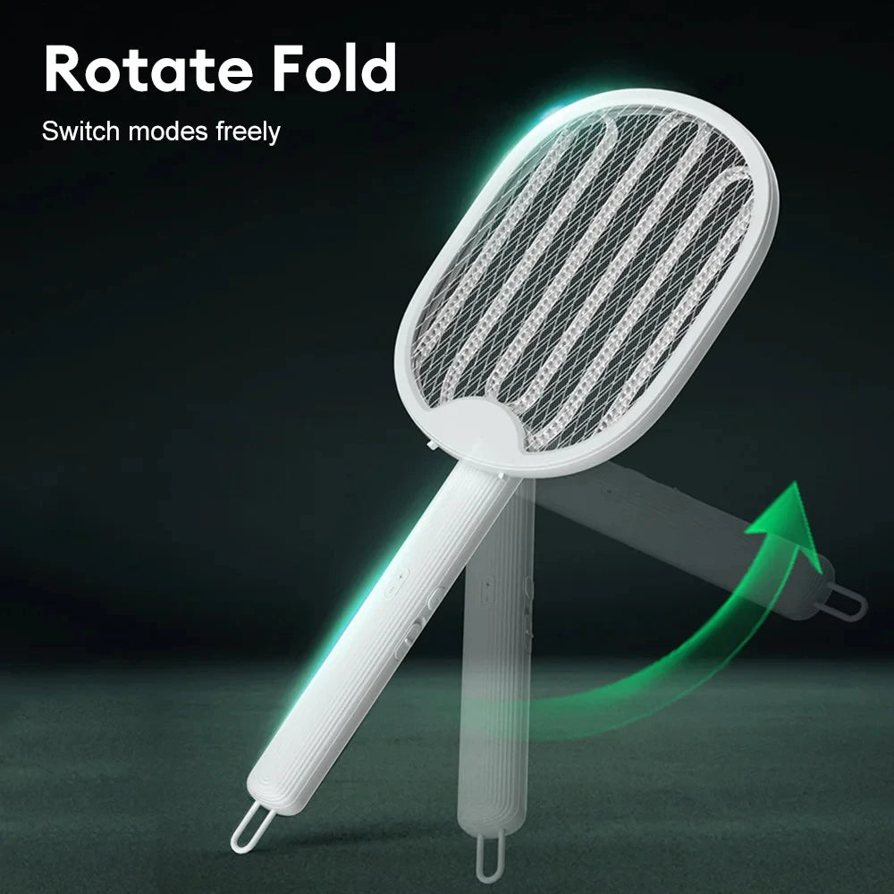 USB Rechargeable Electric Mosquito Killer Fly Swatter Portable UV Light Bug Zapper Mosquito Racket Insect Killer for Home Garden