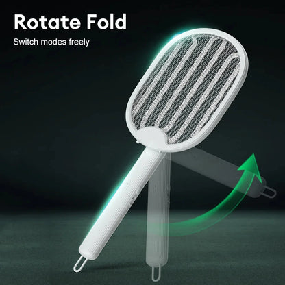 USB Rechargeable Electric Mosquito Killer Fly Swatter Portable UV Light Bug Zapper Mosquito Racket Insect Killer for Home Garden