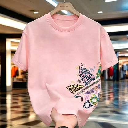 2026 New Fashion Bestseller Loose O-neck Cotton Short Sleeve T-shirt Stylish Breathable Daily Casual Unisex Tops For Men Women