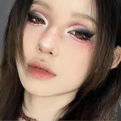 Punk Smoky Red Black Eye Shadow Palette Waterproof Gothic Matte Blue Eyeshadow Tray Women Halloween Eye Pigments Makeup Palette
