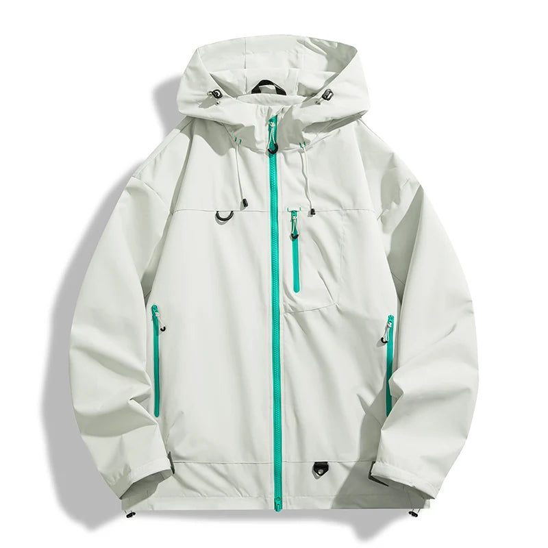 Waterproof Windbreaker Jacket – Lightweight Unisex Hiking Coat With Adjustable Storm Hood