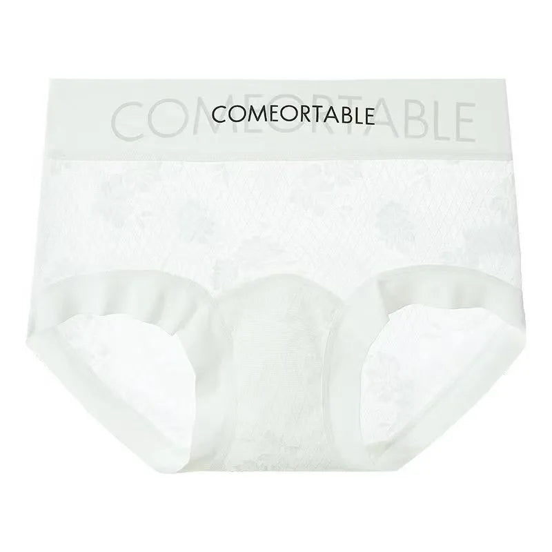 Seamless Women Panties Lace Alphabet Fashion Hip Lift Slightly Tummy Tightening Simple Lengthening Silk Crotch