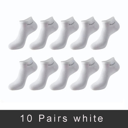 5/10/15 Pairs Men's Bamboo Fiber Socks Short High Quality New Casual Breatheable Anti-Bacterial Man Ankle Socks Men Size 38-45
