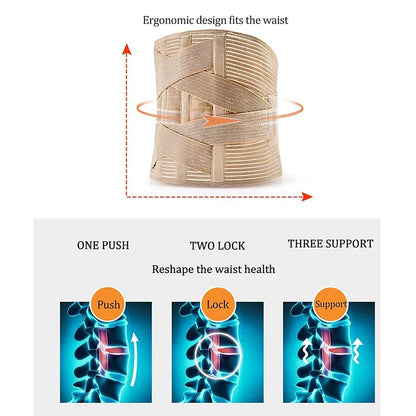 Orthopedic Posture Corrector Brace Elastic Adjustable Lower Back Support Waist Trimmer Belt Lumbar Support Belt for Men Women