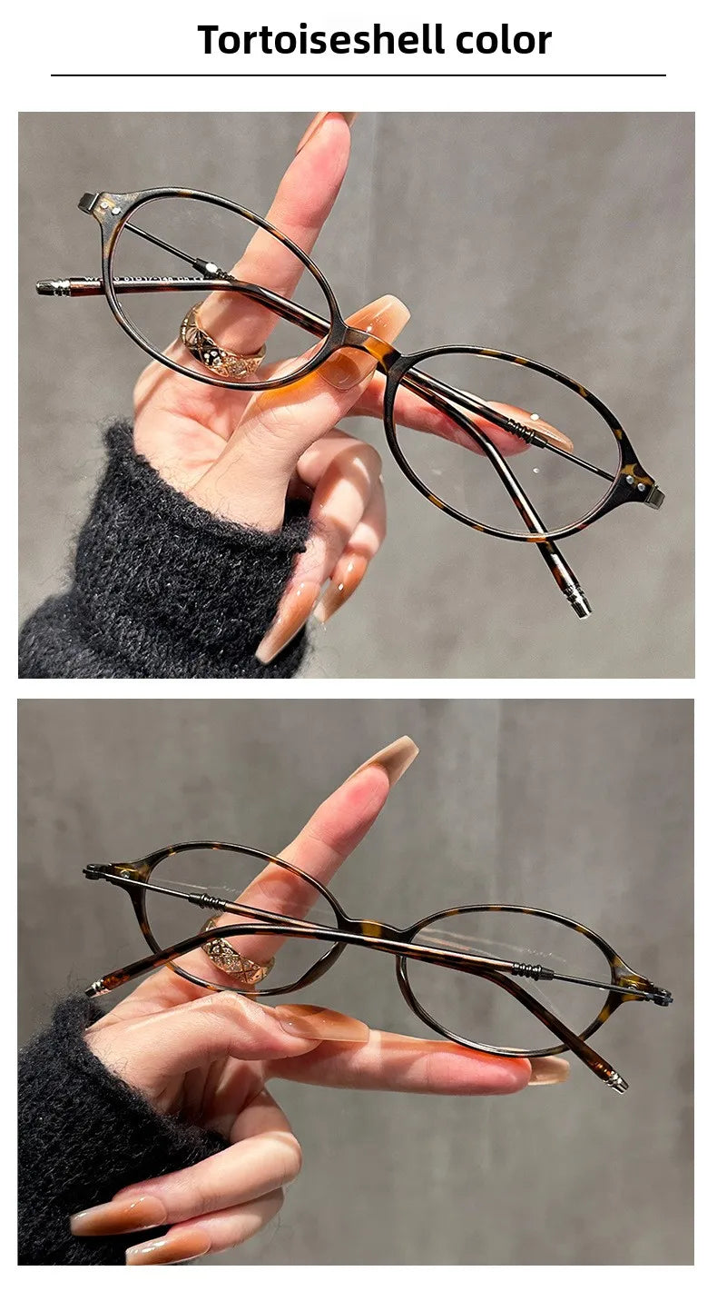 Oval Reading Glasses - Women's Classic Oval Frames, Anti Blue Light, Progressive Lenses
