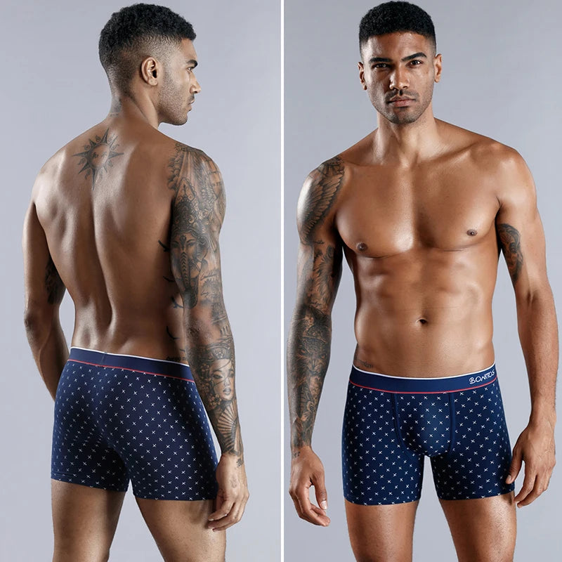 3pcs Print Men's Panties BONITOS Letter Waistband Boxer Briefs Cotton Underwear Mens Boxers Classic Men Underpants