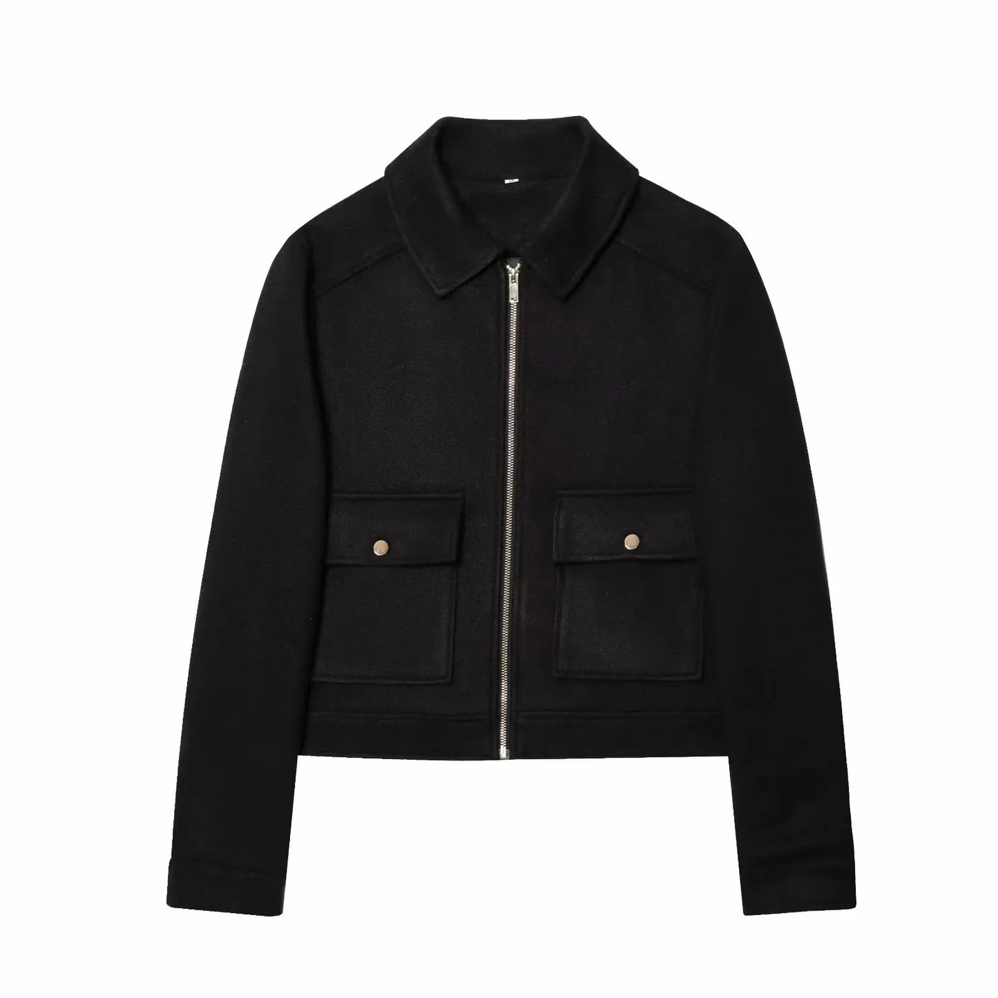 Women's Zipper Jacket - Casual Long Sleeve Coat With Pocket | Lightweight Winter Outerwear