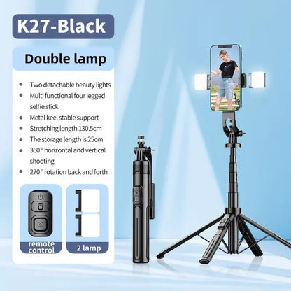 FANGTUOSI 2026 new Tripods For Mobile Phone Camera Holder Clip Smartphone Monopod With big light and microphone Stand For Phone