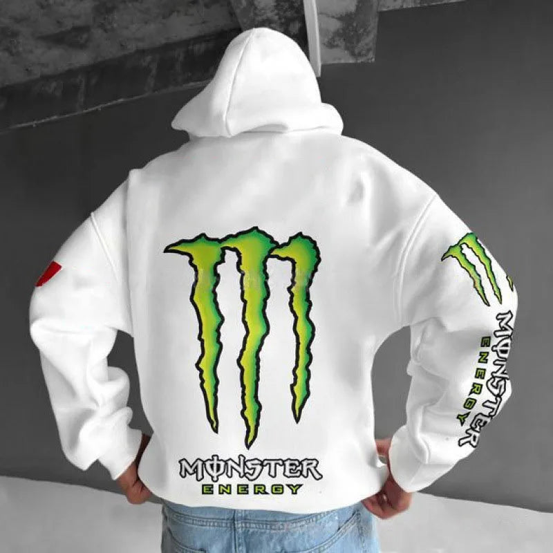 Monster Energy Hoodies – Charcoal Gray Streetwear Pullover For Men & Women