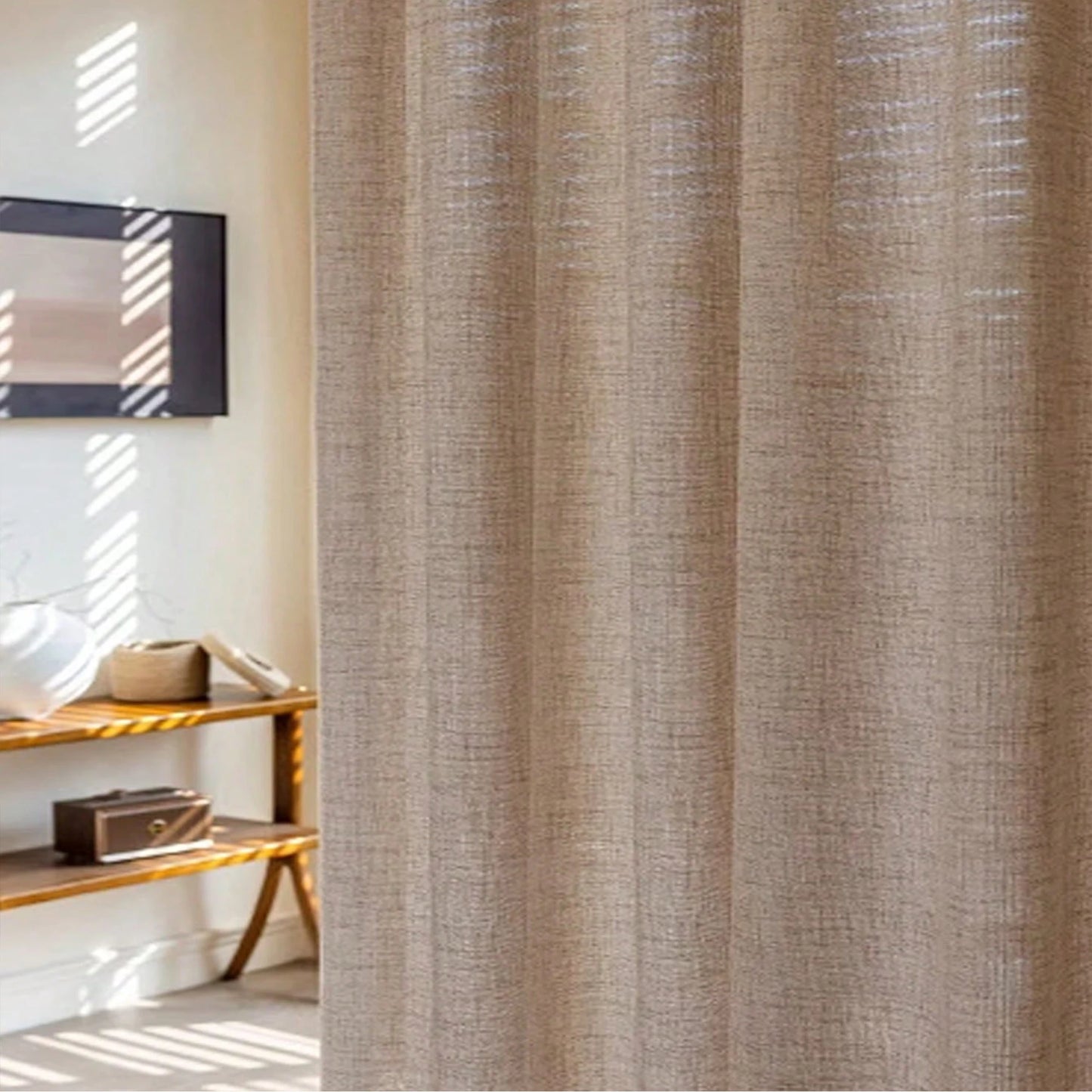 Japanese Linen Curtain – Sheer Breathable Drapes for Bedroom & Living Room Partition