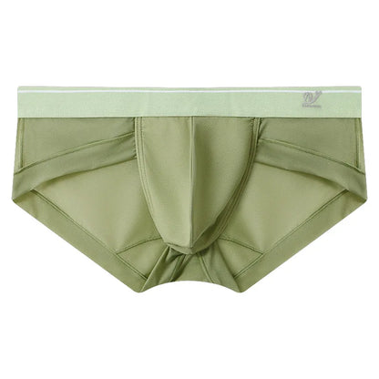 Sexy Men's boxer Ice screen hole cueca large convex  breathable quick dry men's boxers solid color underpants men underwear new