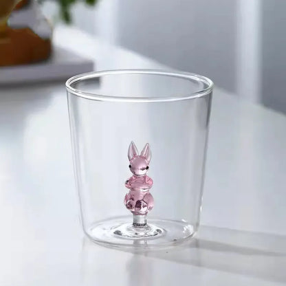 3D Animal Glass Cup - Borosilicate Transparent Drinking Glass for Coffee & Juice