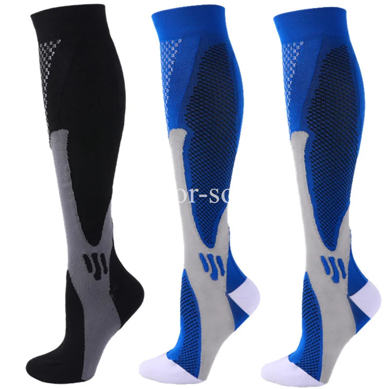 Compression Sports Socks - 3 Pairs Anti Slip Knee High Socks for Football & Basketball