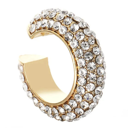 2025 New Fashion Pearl Ear Cuff Bohemia Stackable C Shaped CZ Rhinestone Small Earcuffs Clip Earrings for Women Wedding Jewelry