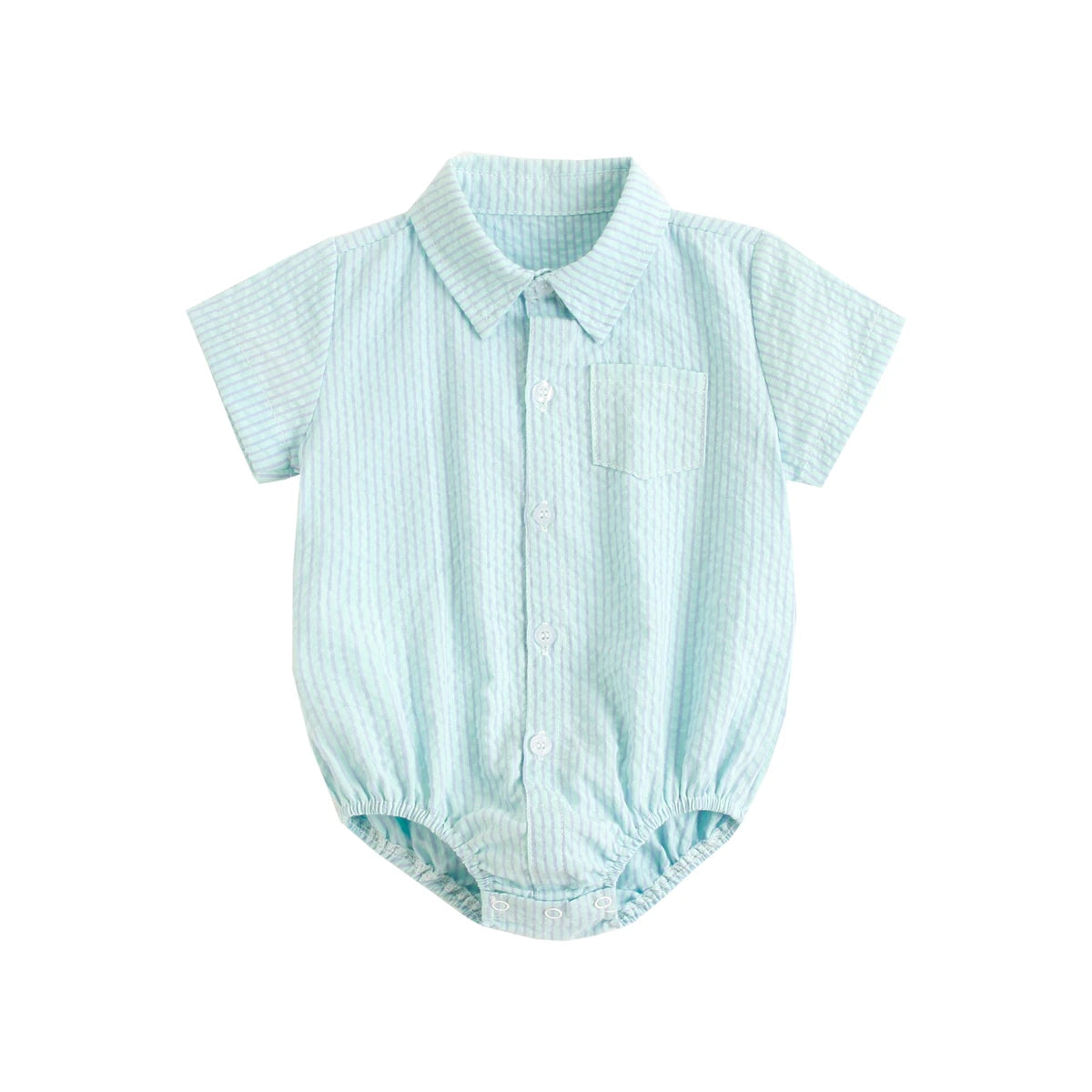 Baby Boys Bodysuit - Soft Cotton Fabric Summer Baby Bodysuit with Plaid Pattern