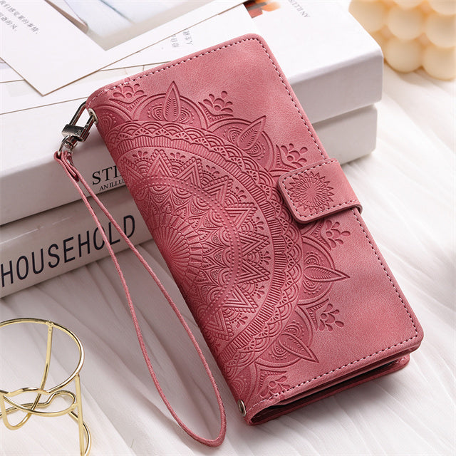 Leather Flip Case For Samsung Galaxy S26 S25 S23 S24 Ultra S22 S21 Plus S20 FE + Note 20 10 9 Card Wallet Embossing Phone Bag