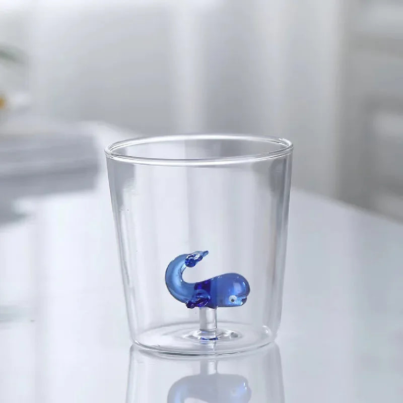 3D Animal Glass Cup - Borosilicate Transparent Drinking Glass for Coffee & Juice