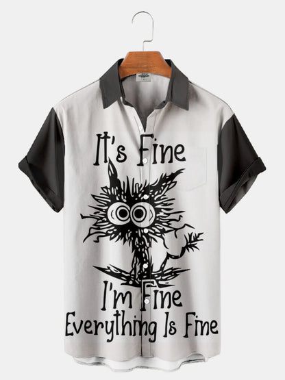 Summer Men's Hawaiian Short Sleeve Printed Shirts Loose Fitting Oversized Social Cartoon Pictures Floral Casual Fashion Clothing