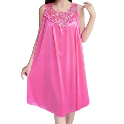 Women Nightgowns Satin Lace Sleepwear Nightwear Sexy Pyjama Women Home Clothing Sleepwear Female Free Size Lingerie Gown Robe
