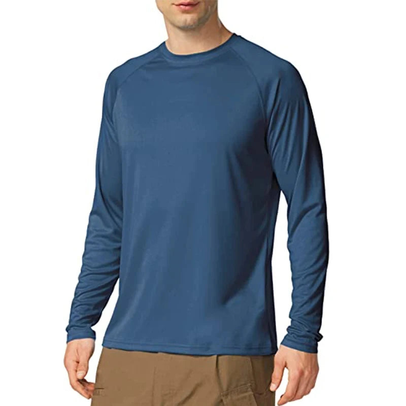 Nheals UPF 50+ Long Sleeve T-shirt Men's UV Sun Protection Quick Dry Breathable Sunscreen T-shirt Hiking Fish Performance Tops