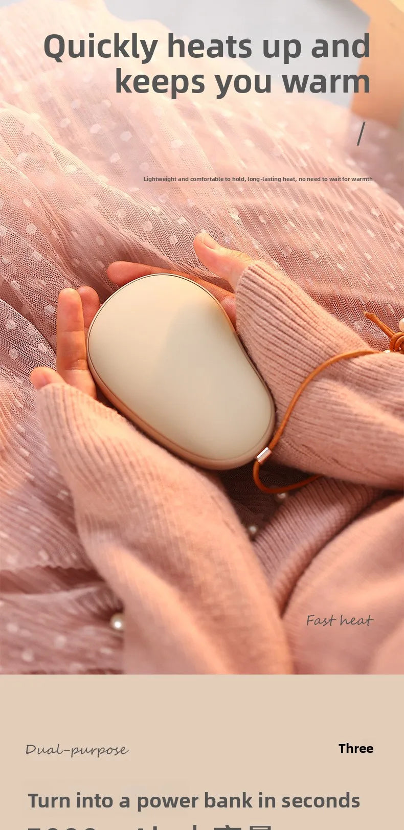 2-In-1 USB Mini Portable Charging Hand Warmer Egg Power Bank - Warm Your Hands In Winter