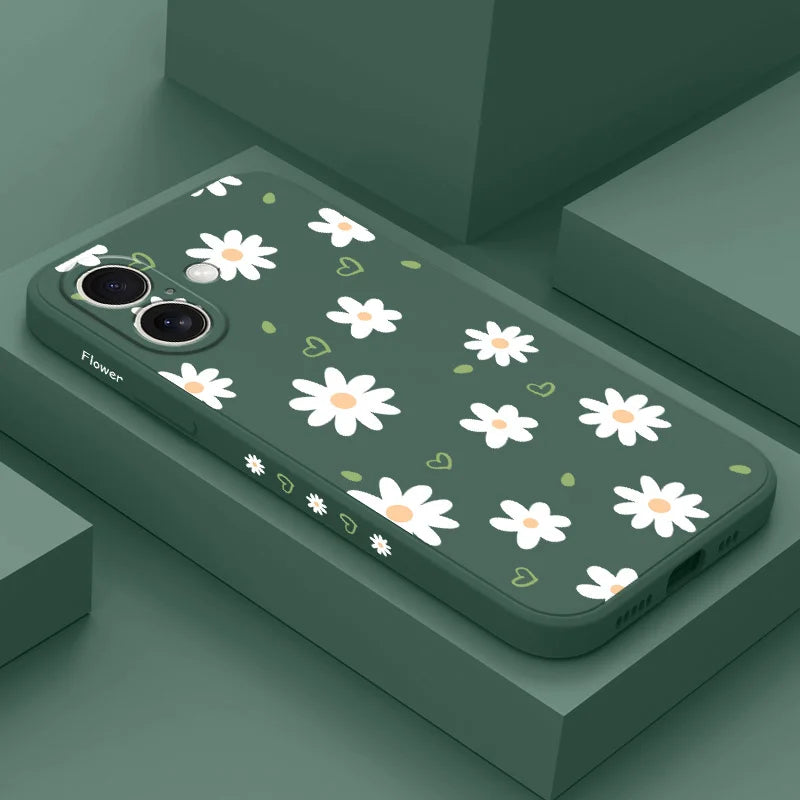 Tender Daisy Phone Case For iPhone 17 17 Air 16 15 14 13 12 11 X XR XS Plus Pro Max Mini Silicone Cover