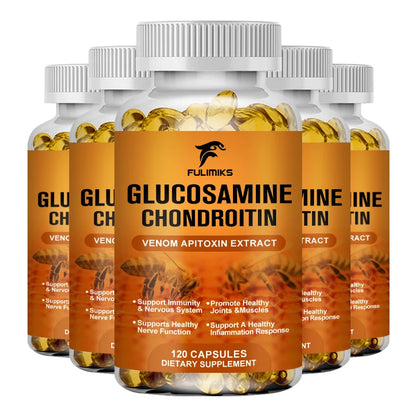 Glucosamine Chondroitin Capsules Vitamin C Nutrition Dietary Supplement Bone Knee Back Health Joints Mobility