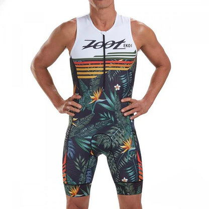 Men Cycling Jersey – Sleeveless Triathlon Cycling Wear with Breathable Shock Proof Pad