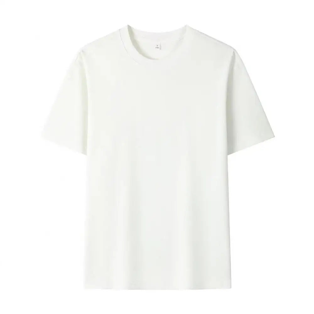 100% Pure Cotton Men's Loose T-Shirt Breathable Casual Fashion Letter Pattern Printed Short Sleeved Round Neck Top