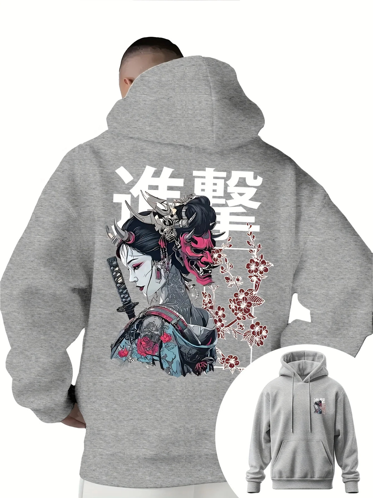 Japan Samurai Anime Harajuku Y2K Men Women Pullover Hoodie Street Casual Sport Loose Daily Autumn Winter Sweatshirt Top Clothes