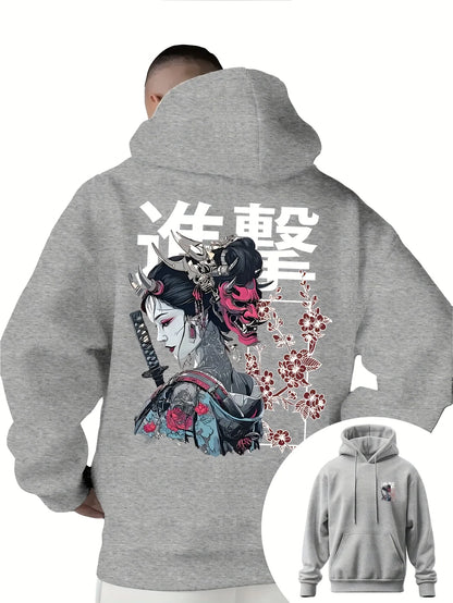 Japan Samurai Anime Harajuku Y2K Men Women Pullover Hoodie Street Casual Sport Loose Daily Autumn Winter Sweatshirt Top Clothes