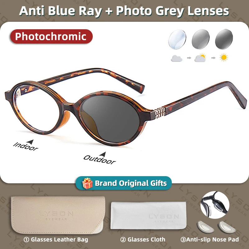 Oval Reading Glasses - Classic Oval Frames With Photochromic Lenses For Women Small Frames
