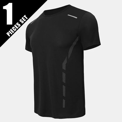 Men's Quick-Dry Sports Shirt – Multicolor Summer Running Badminton Tee with Reflective Strip