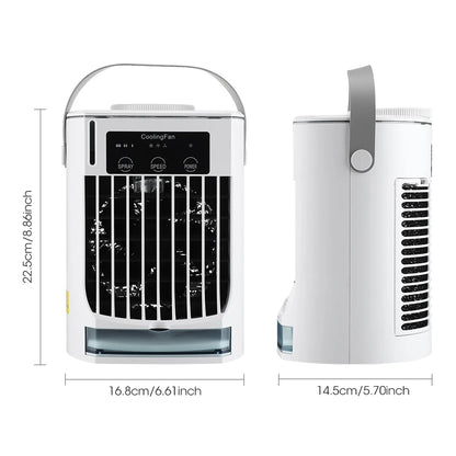 3 In 1 Fan AIr Conditioner Household Small Air Cooler LED Night Light Portable Humidifier Air Adjustment Fan Office Home Fan
