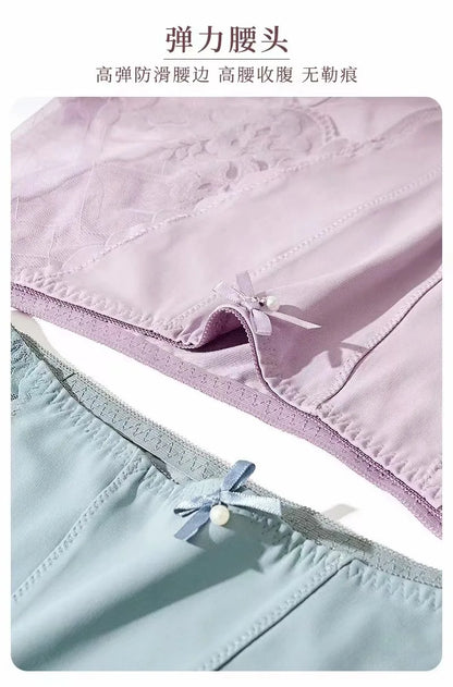 New Plus Size Lace Panties   High Waist Modal Underwear for Women 60-105kg Summer Thin  Sexy