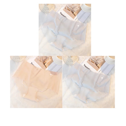 3PCS Women Summer Panties Sexy Lingerie Ice Silk Quick Drying Briefs Female Seamless Solid Color Underpants Cool Panties