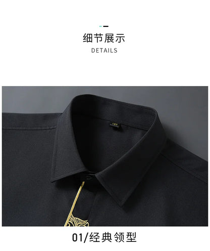 Upto 10XL Size Short Sleeve Embroidered Shirt Men's Casual Loose Oversized Black and White Short Sleeve Shirt Summer