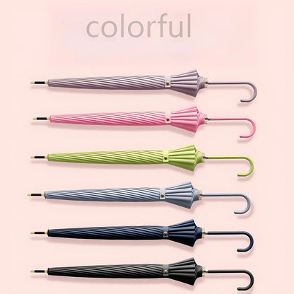 Japanese Long Handled Umbrella Ins for Both Sunny and Rainy Use, Black Glue Large Size Storm Resistant 16 Bone Automatic Waterpr