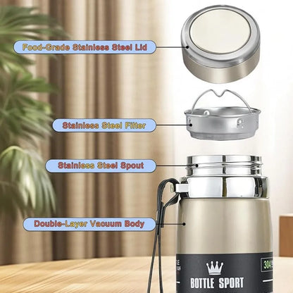 800ml/1000ml 316 Stainless Steel Thermos Cup Sports Home Travel Kettle Portable Sling Kettle Large Capacity Outdoor