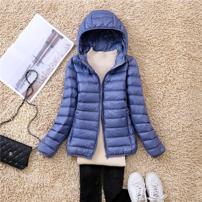 Women Puffer Jacket - Plus Size Jackets, Lightweight Down Coat With Zipper Closure