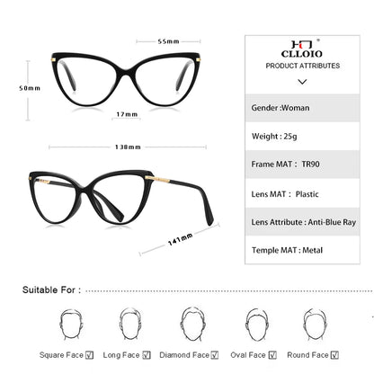 Luxury Cat Eye Glasses – Versatile Reading Glasses Women with Anti Blue Light Lenses