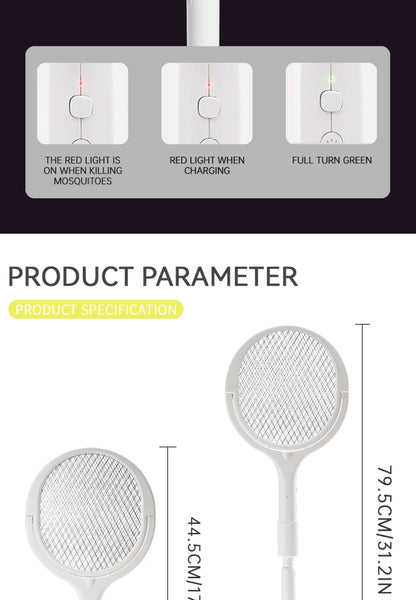 3500V 5 in1 Mosquito Killer Lamp Multicunctional Angle Adjustable Bug Zapper Electric USB Rechargeable Mosquito Fly Bat Swatter
