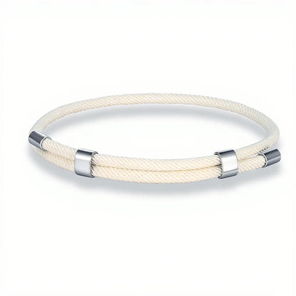 MKENDN Simple Style Men Women Bracelet 3mm Durable Marine Rope With Polished Steel Closure Jewelry Summer Beach Gifts