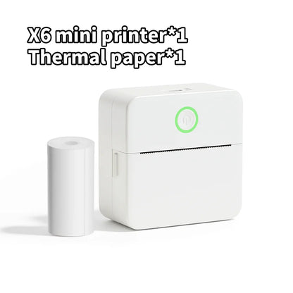 X6 Mini Printer Sticker Paper Error Printing Machine HD Photo Printer Label Maker for Journal Notes Memo Kids Toys Birthday Gift